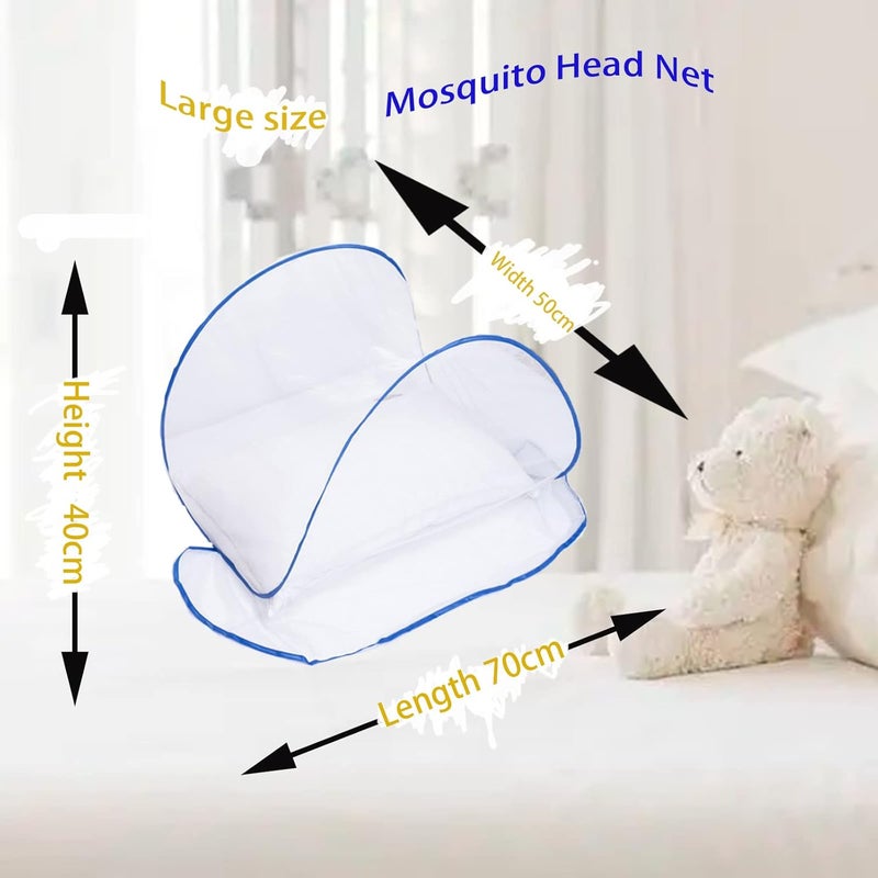 CMINGJ Portable Mosquito Head Net Foldable Pop-Up Travel Essentials Mosquito Net for Bed Free Installation-Large Size Suitable for Bedroom, Camping, nap (Large) - Image 3
